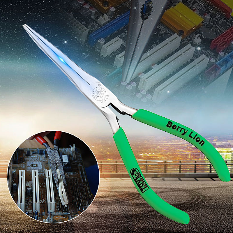 BERRYLION 5Inch 125mm Needle-nose Pliers Forceps Crimping Tool Wire Stripper Long Nose Pliers