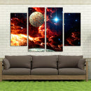 Miico Hand Painted Four Combination Decorative Paintings Cosmic Starry Sky Wall Art For Home Decoration