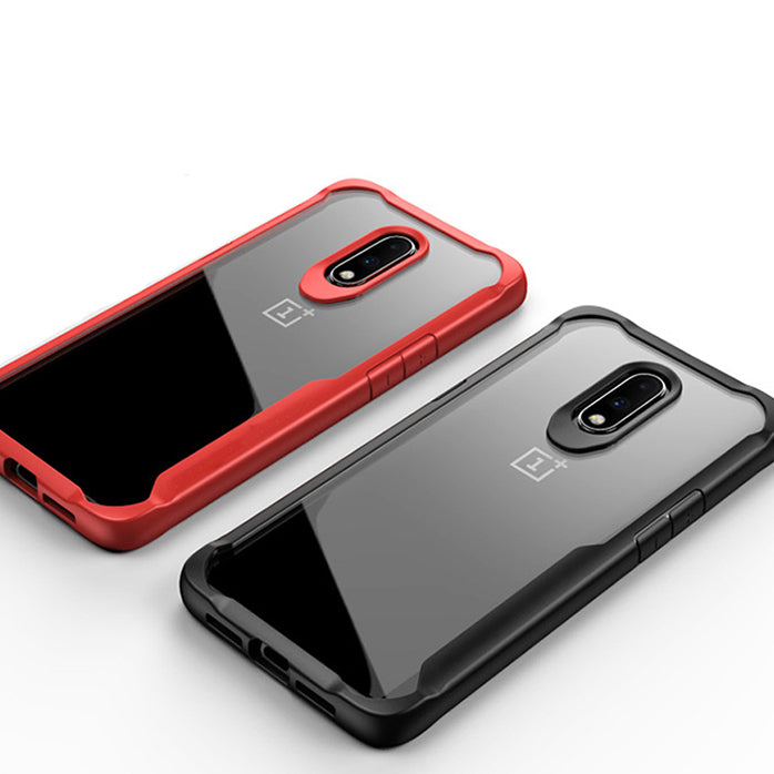 For OnePlus 7 Case Bakeey Armor Shockproof Acrylic Transparent Soft TPU Bumper Edge Protective Case