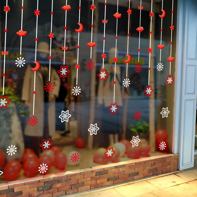 Miico XL5012 Starry And Snowflake Pendant Wall Sticker Glass Door And Window Decorative Sticker