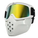 Detachable Modular Face Mask Shield Goggles Riding Motorcycle Helmet Yellow Lens