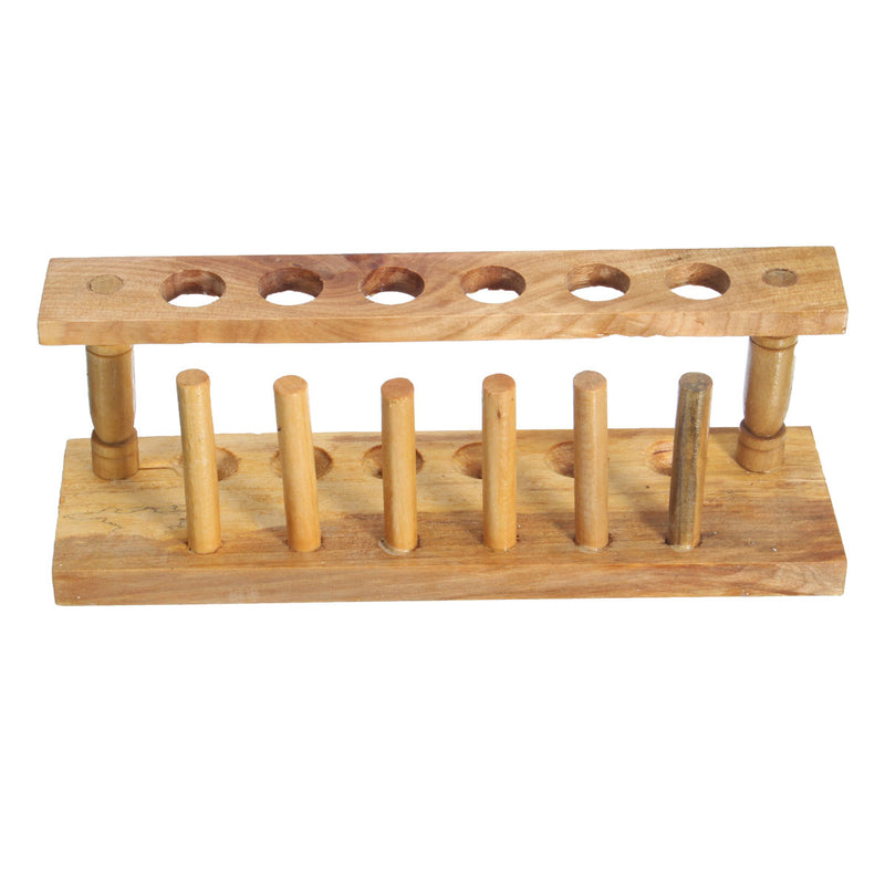 Test Tube Stand Wooden 6 Hole With Drying Rack Lab Equipment Burette Stand