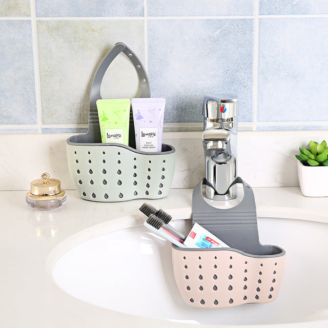 Kitchen Adjustable Double Storage Basket Sink Storage Bag Thickening Sink Storage Basket Drain Basket