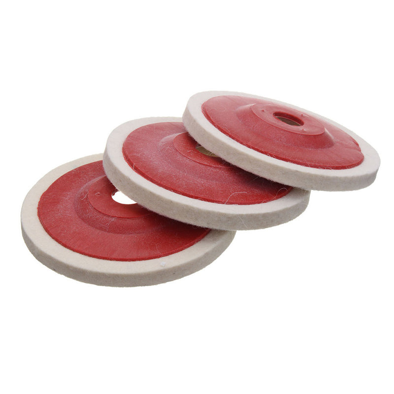 3pcs 100mm 4 Inch Wool Buffing Angle Grinder Wheel Felt Polishing Disc Pad Polishing Wheel