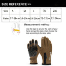 Touch Screen Gloves Zipper Thermal Winter Sports Skiing Warm Mittens Waterproof Brown