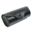 Motorcycle Barrel Saddle Bag PU Leather Metal Tool Bags Black Front Rear Moto Luggagge Bag