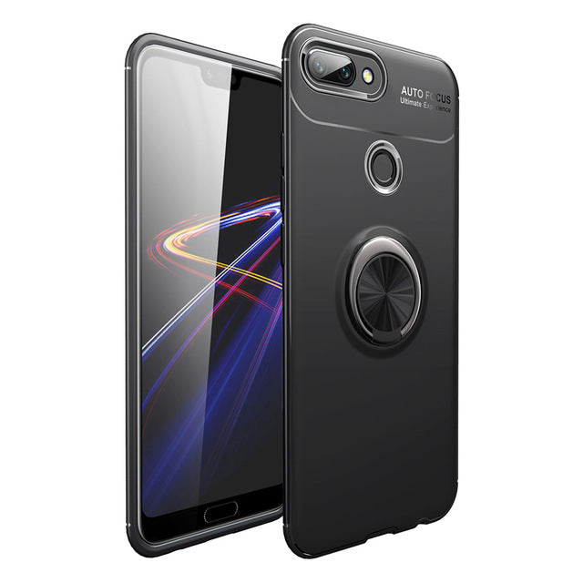 Bakeey Shockproof Thin Back Cover Protective Case with Finger Ring Holder for Xiaomi Mi8 Lite