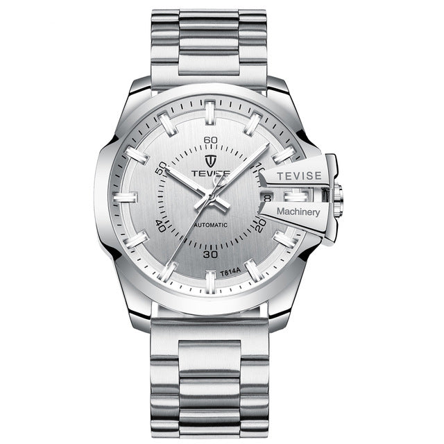 TEVISE T814 Luminous Display Business Style Men Watch Full Steel Automatic Mechanical Watch