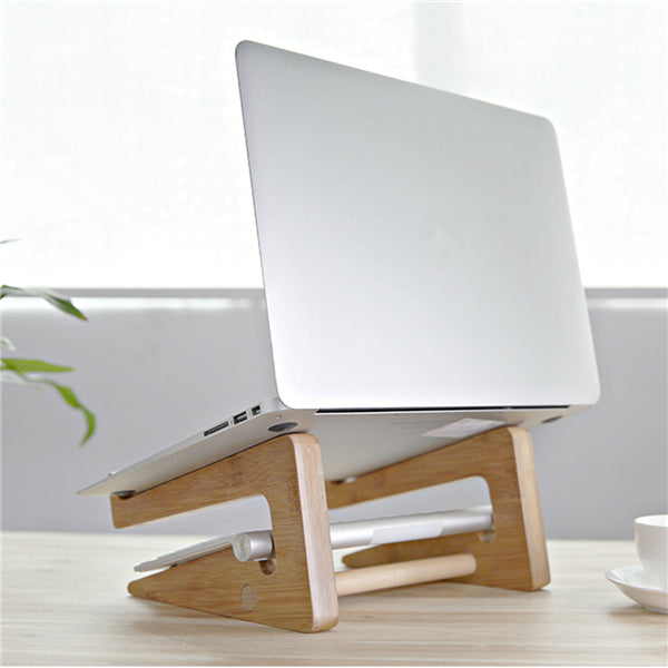 Multifunctional Wooden Detachable Desktop Stand Holder for Macbook Laptop Tablet Phone Keyboard