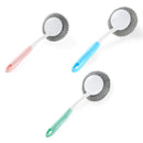 Honana Kitchen Durable Cleaning Tool Steel Wool Long Handle Cooking Pot Pan Basin Cleaning Brush
