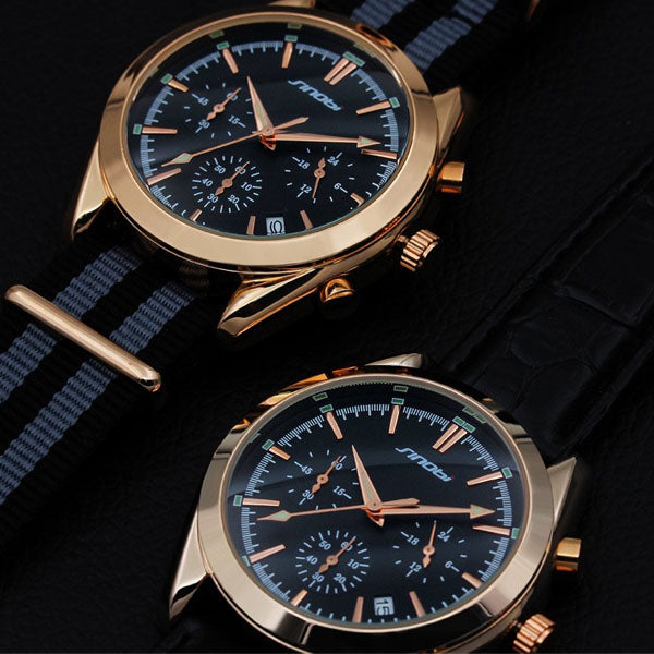 SINOBI 9642 Men Watch Chronograph Luminous Male Military Fashion Casual Quartz Watch