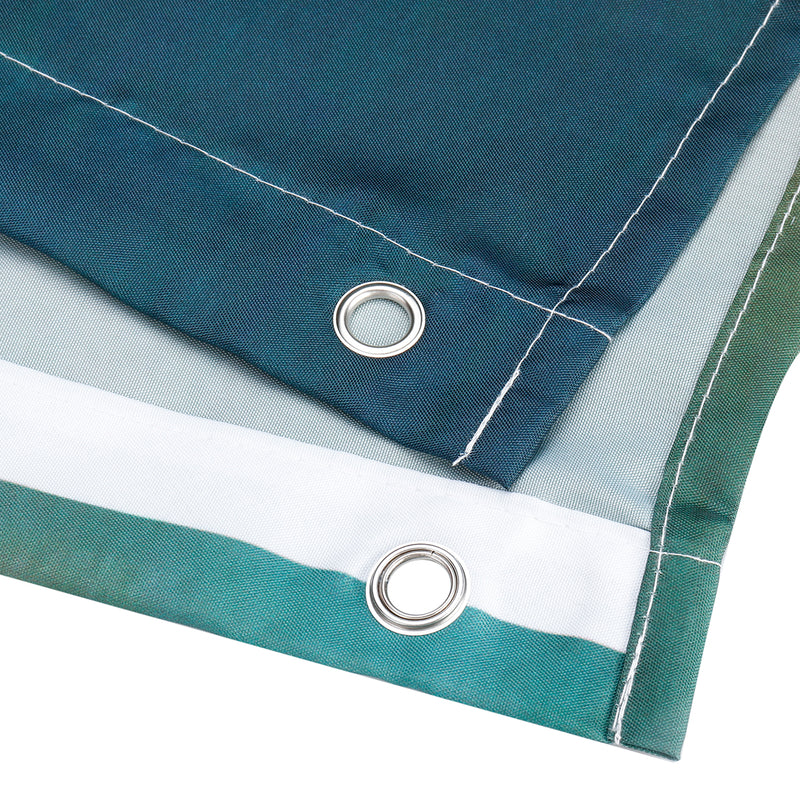 Bathroom Shower Curtains Toilet Waterproof Polyester Fabric Cover Mat W/ 12 Hooks