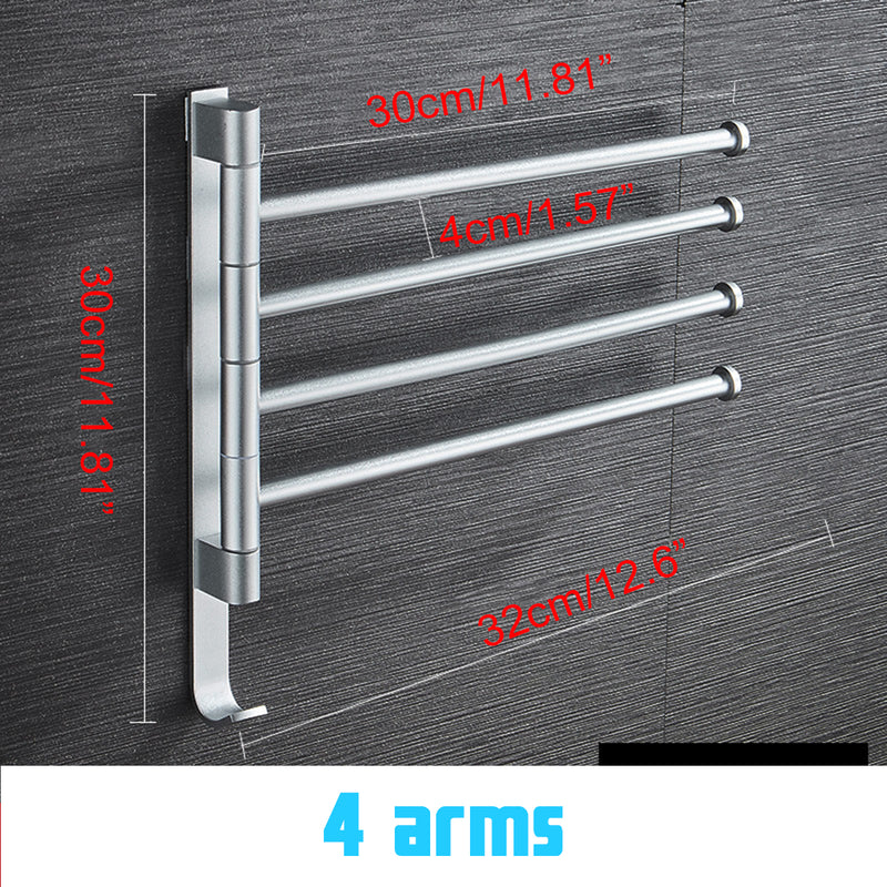 Swivel Towel Rack Wall Mounted Heavy Duty Towel Shelf Towel Holder for Bathroom