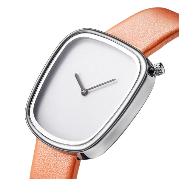 SINOBI 9705 Luxury Simple Design Leather Strap Fashion Men Women Quartz Wrist Watch