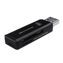 USB 3.0 High Speed Multifunctional TF SD Card Reader Black White