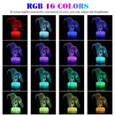 3D Illusion Dinosaur Night Light Touch RemoteEControl Home Decor Lamp Table Gift