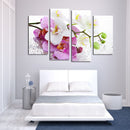 Miico Hand Painted Four Combination Decorative Paintings Botanic Phalaenopsis Wall Art For Home Decoration
