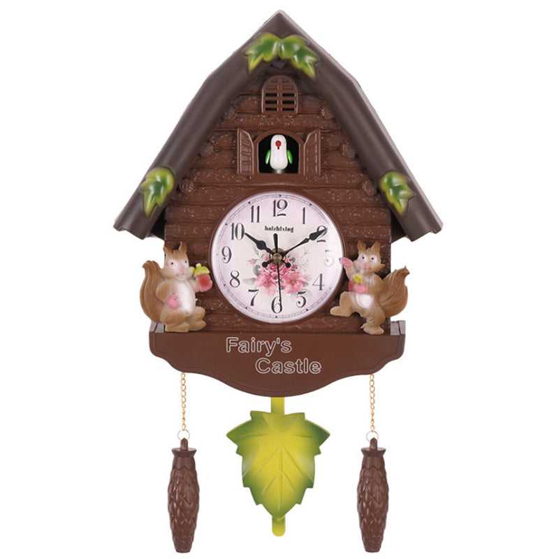 Wooden Antique Cuckoo Clock Time Bell Swing Alarm Watch Wall Art Handcraft Home