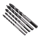 5pcs 6-12mm Black Triangle Twist Drill Bit Concrete Glass Ceramic Tile Marble Drill Bit