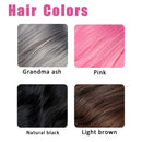 Women Wig Full Wavy Hair Extensions Heat Resistant Synthetic Grey