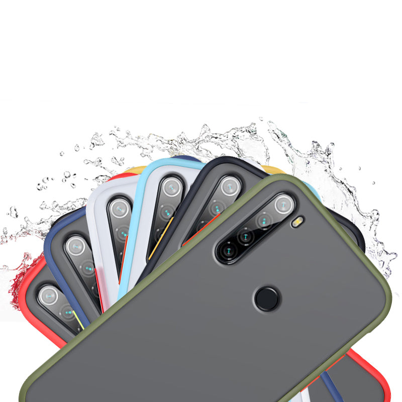 For Xiaomi Redmi Note 8 Case Bakeey Armor Shockproof Anti-fingerprint Matte Translucent Hard PC&Soft TPU Edge Protective Case