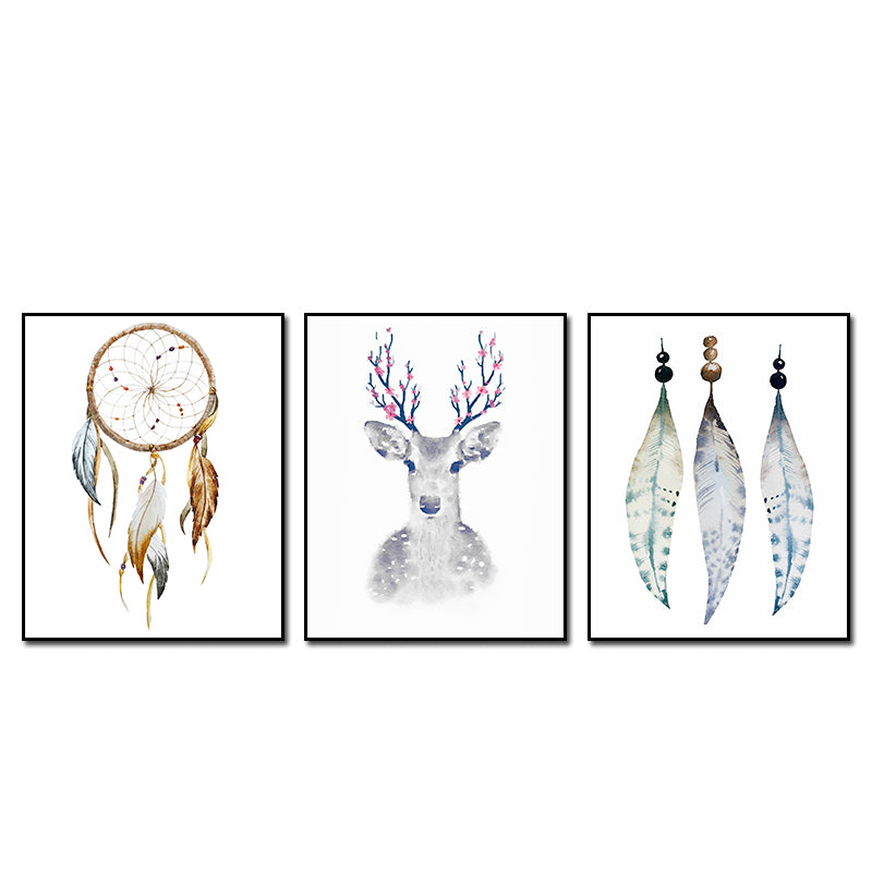 Miico Hand Painted Three Combination Decorative Paintings Simple Style Oil Painting Wall Art For Home Decoration