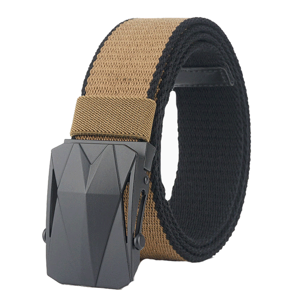 120cm AWMN BO03 Punch Free Roller Buckle Canvas Tactical Belt For Outdoor Camping Hunting Waistband