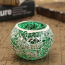 Glass Sparkling Mosaic Crystal Candle Holder Romantic Candle Container Valentine's Day Gift