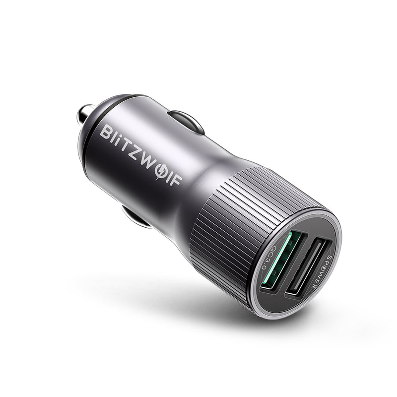 BlitzWolf BW-SD2 30W QC3.0 2.4A Dual USB Ports Fast Car Charger For iPhone XS Xiaomi Mi8 Pocophone F1