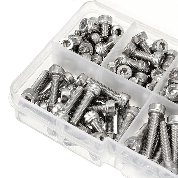 Suleve M4SH1 M4 Stainless Steel Hex Socket Cap Head Screws Bolts Nuts Assortment Kit 250Pcs