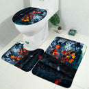1.8M Maple Prints Bath Shower Curtain Fabric Bathroom Decor Set with 12 Hooks