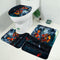 1.8M Maple Prints Bath Shower Curtain Fabric Bathroom Decor Set with 12 Hooks