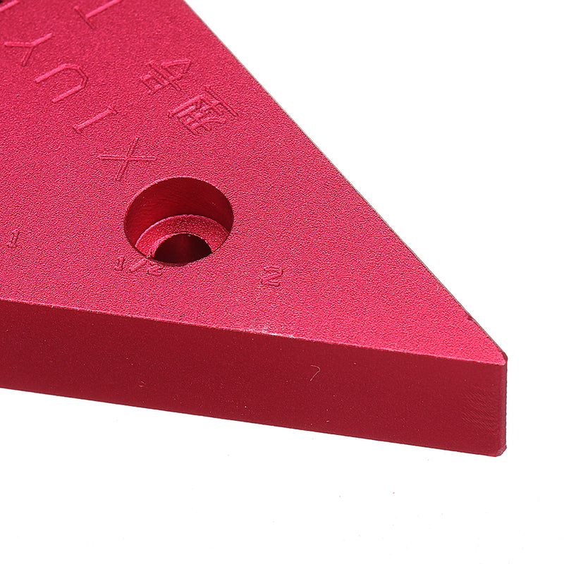 T2 Aluminum Alloy 90 Degrees Height Triangle Ruler Woodworking Metric and Inch Triangular Clamping Ruler Measuring Ruler