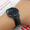 TOMORO TM0818 Fashion Leather Strap Large Dial Blue Pointer Ultra-thin Men Watch Quartz Watch