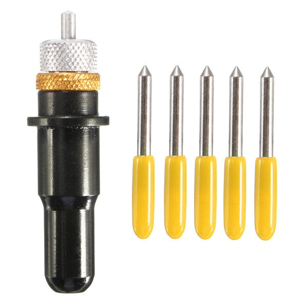 12mm Black Cutting Plotter With 5pcs Blades 30/45/60 Degree for Roland Vinyl Cutter Blade Holder