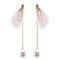Sweet Chiffon Wings Asymmetric Artificial Pearl Women Earrings