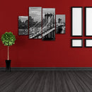 Miico Hand Painted Four Combination Decorative Paintings New York Bridge Wall Art For Home Decoration