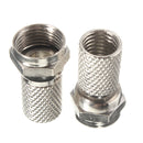 10pcs Silver F-Plug RG6 TV Aerial Coaxial Cable Connectors Adapter