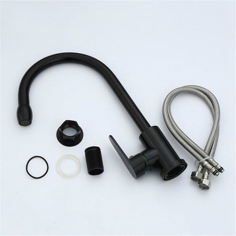 Space Aluminum Kitchen Basin Faucet Single Handle Bathroom Sink Cold And Hot Water Tap Lead-Free