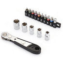 Drillpro 16Pcs Mini Ratchet Wrench Screwdriver Bit Set Driver Socket Accessories
