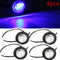 4pcs 12V/24V Blue Mini Round LED Button Side Marker Lights Lamps Truck Trailer