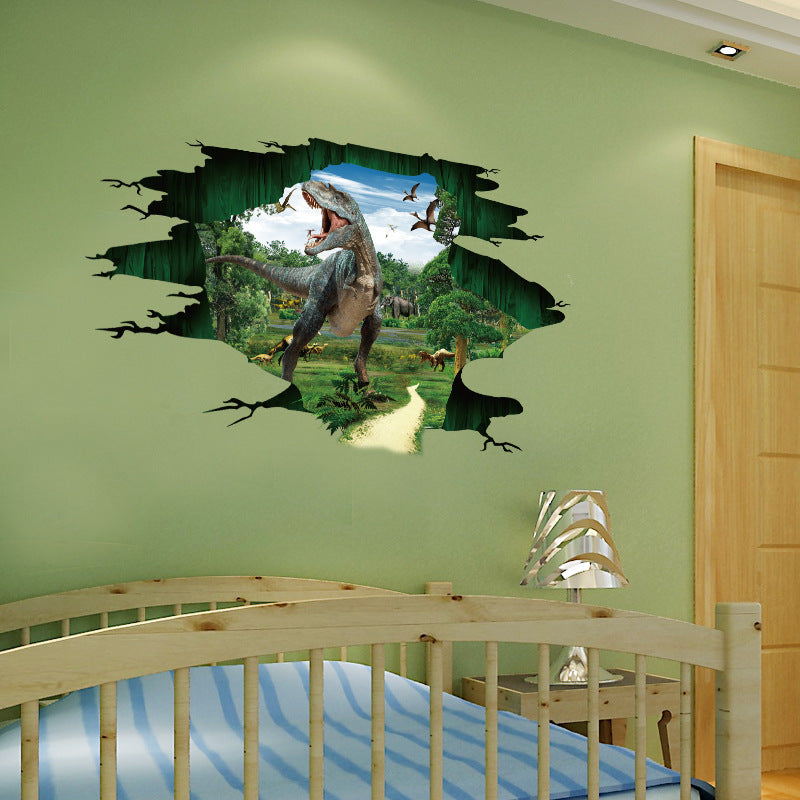 3D Dinosaur Paradise Jurassic World Kindergarten Wall Stickers PVC Removable Stereo Stickers 60*90CM