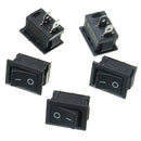 5pcs Black Push Button Mini Switch 6A-10A 110V 250V KCD1-101 2Pin Snap-in On/Off Rocker Switch