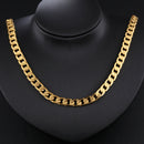 18K Gold Men's Twisted Sheet Plating Thick Single Chain Necklace