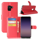 Litchi PU Leather Flip Card Slots Bracket Wallet Case for Samsung Galaxy A8 2018