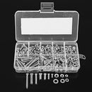 Suleve MXSP4 M3/M4/M5 Stainless Steel Phillips Round Head Screws Nuts Washers Assortment Kit 250g