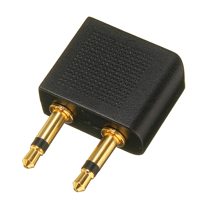 3.5mm 2x3.5mm Airplane Airline Travel Headphone Earphone Adapter