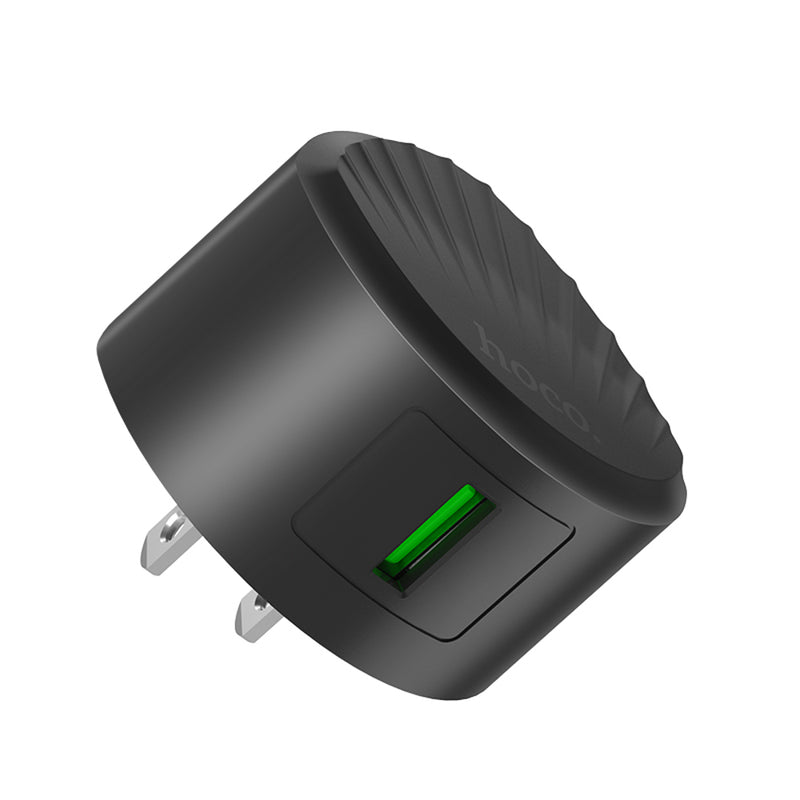 HOCO C68 US Plug Single USB Port QC3.0 Fast Charger for Tablet Smartphone