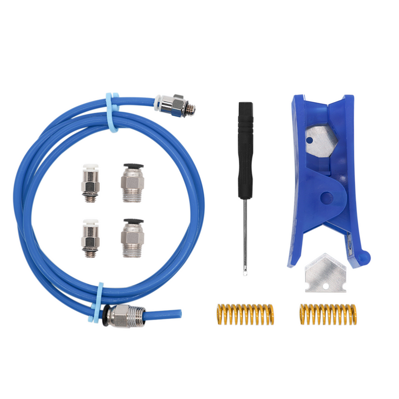 24 PTFE Tube + PFFE Tube Cutter + 4*Pneumatic Connector +2*Yellow Leveling Spring Kit for 1.75mm Filament