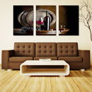 Miico Hand Painted Three Combination Decorative Paintings Red W-ine Wall Art For Home Decoration